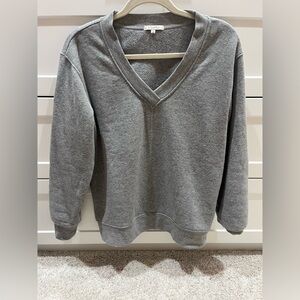 Z Supply Off the Clock Gray VNeck Sweatshirt XS